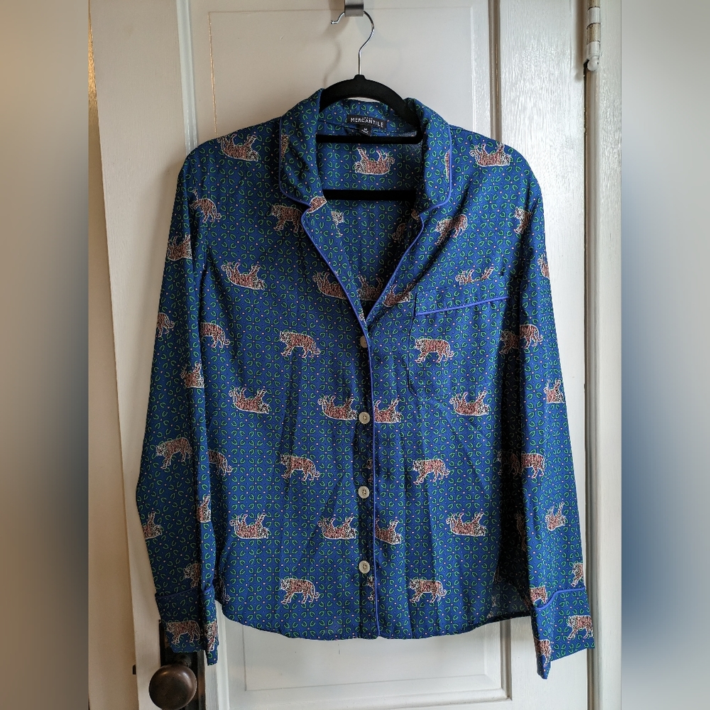 J Crew Mercantile Tiger Blouse